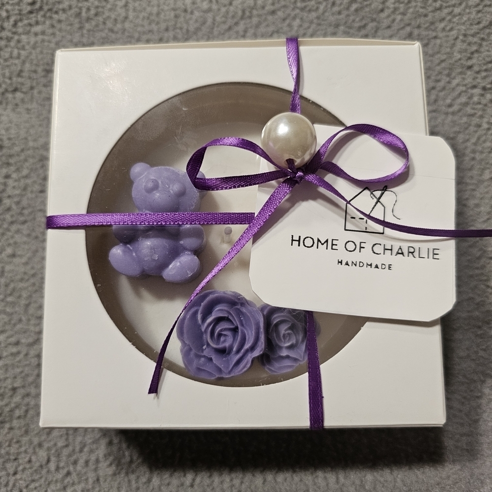 6 Handmade Purple Baby Shower Birthday Party Soy Wax Scented Candle Giveaways